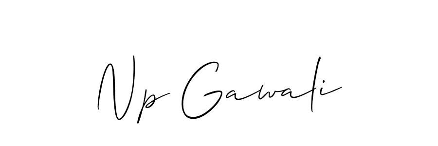 Use a signature maker to create a handwritten signature online. With this signature software, you can design (Allison_Script) your own signature for name Np Gawali. Np Gawali signature style 2 images and pictures png