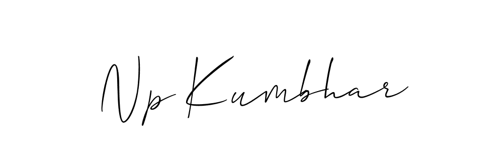 You should practise on your own different ways (Allison_Script) to write your name (Np Kumbhar) in signature. don't let someone else do it for you. Np Kumbhar signature style 2 images and pictures png