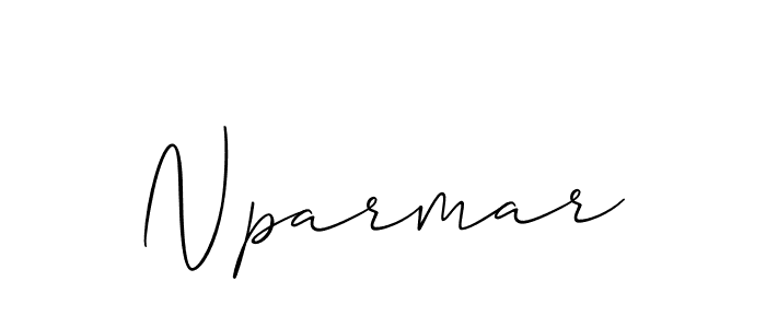 Use a signature maker to create a handwritten signature online. With this signature software, you can design (Allison_Script) your own signature for name Nparmar. Nparmar signature style 2 images and pictures png