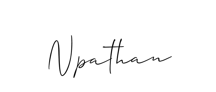 Create a beautiful signature design for name Npathan. With this signature (Allison_Script) fonts, you can make a handwritten signature for free. Npathan signature style 2 images and pictures png