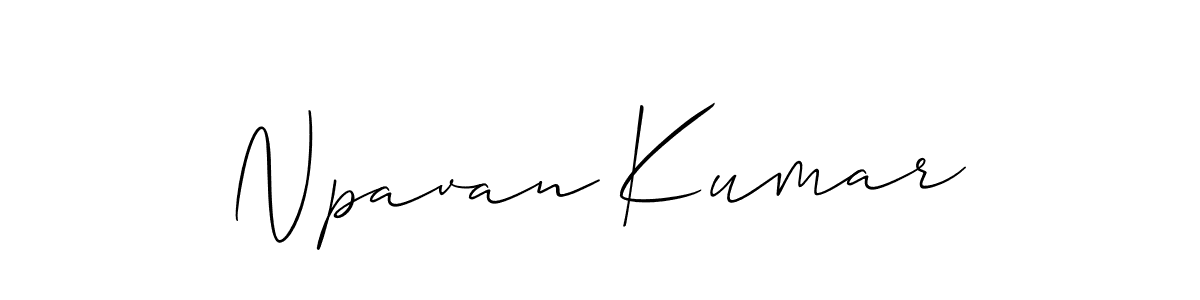 How to make Npavan Kumar name signature. Use Allison_Script style for creating short signs online. This is the latest handwritten sign. Npavan Kumar signature style 2 images and pictures png