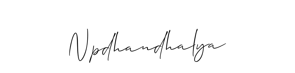 Also we have Npdhandhalya name is the best signature style. Create professional handwritten signature collection using Allison_Script autograph style. Npdhandhalya signature style 2 images and pictures png
