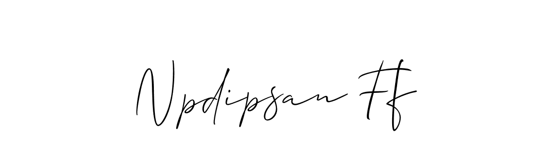 Make a short Npdipsan Ff signature style. Manage your documents anywhere anytime using Allison_Script. Create and add eSignatures, submit forms, share and send files easily. Npdipsan Ff signature style 2 images and pictures png