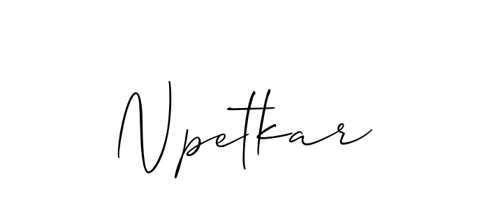 Use a signature maker to create a handwritten signature online. With this signature software, you can design (Allison_Script) your own signature for name Npetkar. Npetkar signature style 2 images and pictures png