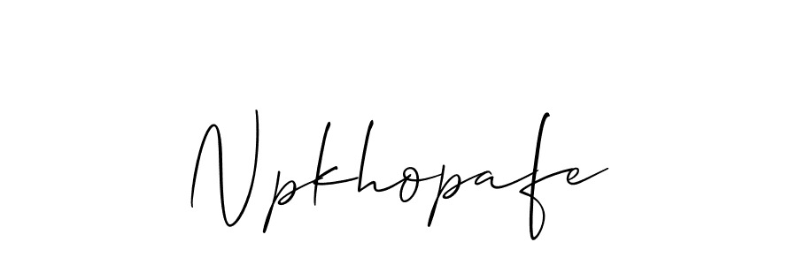 Use a signature maker to create a handwritten signature online. With this signature software, you can design (Allison_Script) your own signature for name Npkhopafe. Npkhopafe signature style 2 images and pictures png