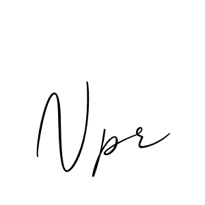 Make a beautiful signature design for name Npr. With this signature (Allison_Script) style, you can create a handwritten signature for free. Npr signature style 2 images and pictures png