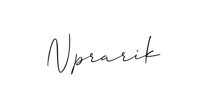 Allison_Script is a professional signature style that is perfect for those who want to add a touch of class to their signature. It is also a great choice for those who want to make their signature more unique. Get Nprarik name to fancy signature for free. Nprarik signature style 2 images and pictures png