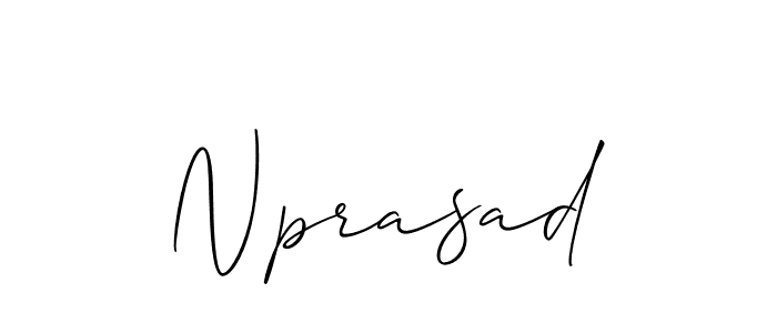 Allison_Script is a professional signature style that is perfect for those who want to add a touch of class to their signature. It is also a great choice for those who want to make their signature more unique. Get Nprasad name to fancy signature for free. Nprasad signature style 2 images and pictures png