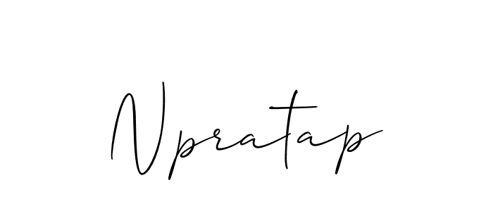 Design your own signature with our free online signature maker. With this signature software, you can create a handwritten (Allison_Script) signature for name Npratap. Npratap signature style 2 images and pictures png