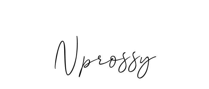 You should practise on your own different ways (Allison_Script) to write your name (Nprossy) in signature. don't let someone else do it for you. Nprossy signature style 2 images and pictures png
