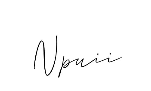 Use a signature maker to create a handwritten signature online. With this signature software, you can design (Allison_Script) your own signature for name Npuii. Npuii signature style 2 images and pictures png