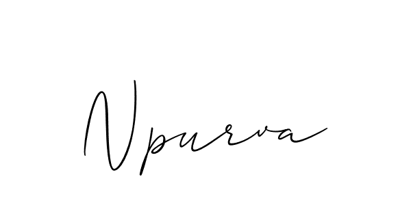 Make a beautiful signature design for name Npurva. With this signature (Allison_Script) style, you can create a handwritten signature for free. Npurva signature style 2 images and pictures png