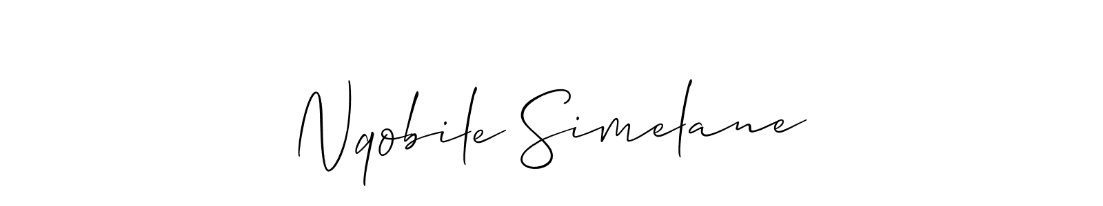 Make a beautiful signature design for name Nqobile Simelane. With this signature (Allison_Script) style, you can create a handwritten signature for free. Nqobile Simelane signature style 2 images and pictures png