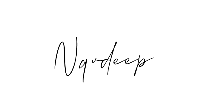 You should practise on your own different ways (Allison_Script) to write your name (Nqvdeep) in signature. don't let someone else do it for you. Nqvdeep signature style 2 images and pictures png