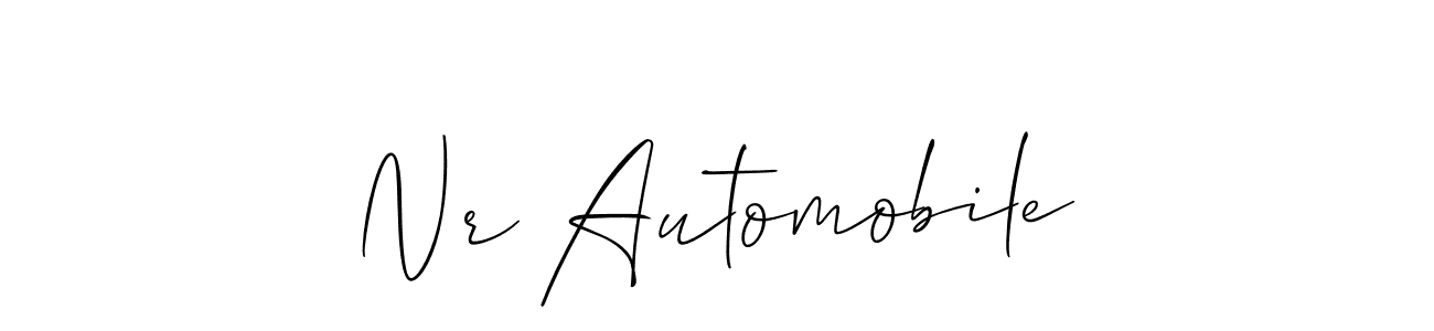 Similarly Allison_Script is the best handwritten signature design. Signature creator online .You can use it as an online autograph creator for name Nr Automobile. Nr Automobile signature style 2 images and pictures png