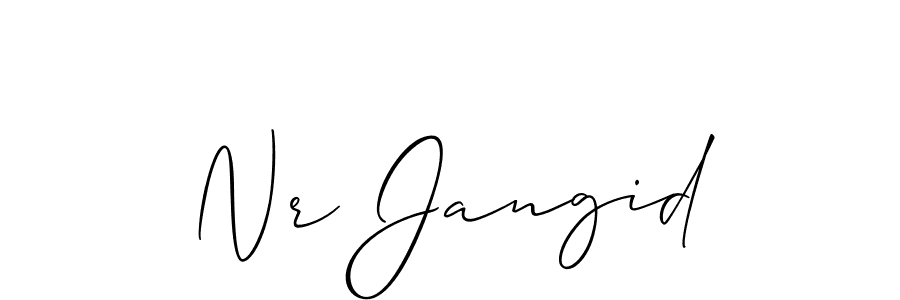 Also You can easily find your signature by using the search form. We will create Nr Jangid name handwritten signature images for you free of cost using Allison_Script sign style. Nr Jangid signature style 2 images and pictures png