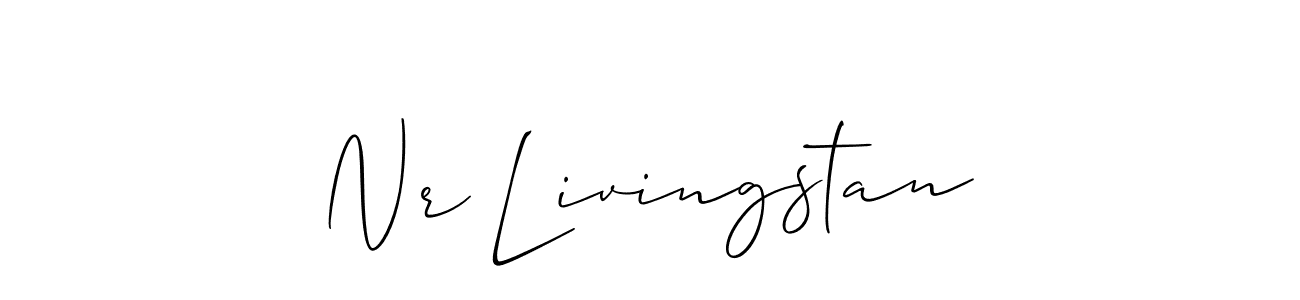 The best way (Allison_Script) to make a short signature is to pick only two or three words in your name. The name Nr Livingstan include a total of six letters. For converting this name. Nr Livingstan signature style 2 images and pictures png