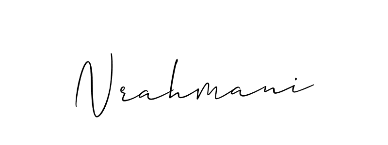 Design your own signature with our free online signature maker. With this signature software, you can create a handwritten (Allison_Script) signature for name Nrahmani. Nrahmani signature style 2 images and pictures png