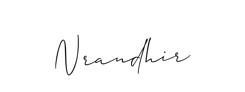 Also we have Nrandhir name is the best signature style. Create professional handwritten signature collection using Allison_Script autograph style. Nrandhir signature style 2 images and pictures png