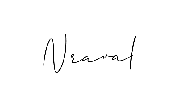 How to Draw Nraval signature style? Allison_Script is a latest design signature styles for name Nraval. Nraval signature style 2 images and pictures png