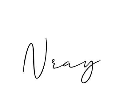 How to make Nray signature? Allison_Script is a professional autograph style. Create handwritten signature for Nray name. Nray signature style 2 images and pictures png