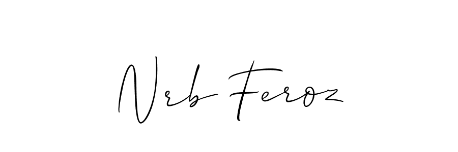 How to make Nrb Feroz name signature. Use Allison_Script style for creating short signs online. This is the latest handwritten sign. Nrb Feroz signature style 2 images and pictures png