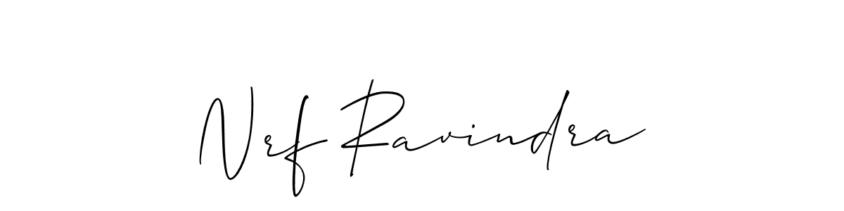 How to make Nrf Ravindra signature? Allison_Script is a professional autograph style. Create handwritten signature for Nrf Ravindra name. Nrf Ravindra signature style 2 images and pictures png
