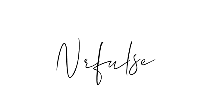 Use a signature maker to create a handwritten signature online. With this signature software, you can design (Allison_Script) your own signature for name Nrfulse. Nrfulse signature style 2 images and pictures png