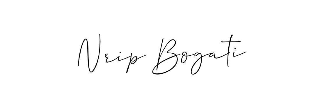 Similarly Allison_Script is the best handwritten signature design. Signature creator online .You can use it as an online autograph creator for name Nrip Bogati. Nrip Bogati signature style 2 images and pictures png