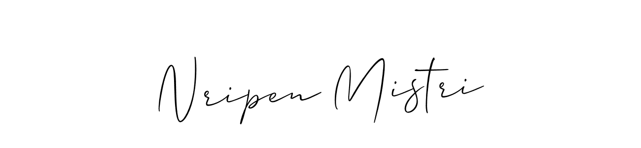 How to make Nripen Mistri name signature. Use Allison_Script style for creating short signs online. This is the latest handwritten sign. Nripen Mistri signature style 2 images and pictures png