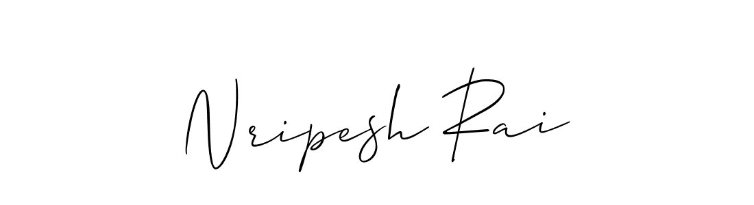 How to make Nripesh Rai name signature. Use Allison_Script style for creating short signs online. This is the latest handwritten sign. Nripesh Rai signature style 2 images and pictures png