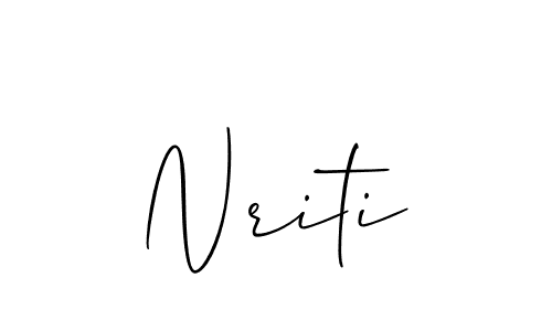 The best way (Allison_Script) to make a short signature is to pick only two or three words in your name. The name Nriti include a total of six letters. For converting this name. Nriti signature style 2 images and pictures png