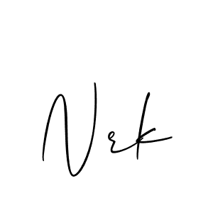 How to make Nrk signature? Allison_Script is a professional autograph style. Create handwritten signature for Nrk name. Nrk signature style 2 images and pictures png