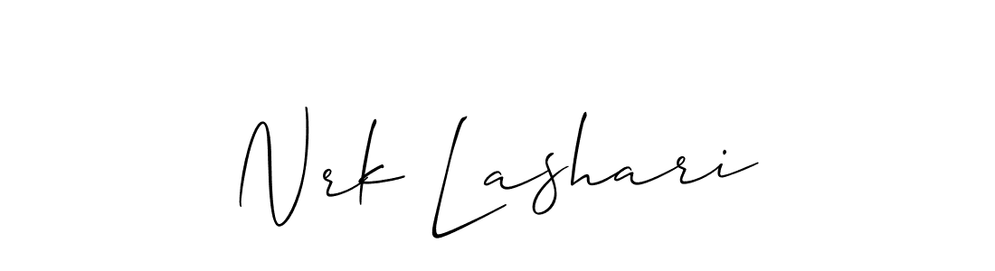 if you are searching for the best signature style for your name Nrk Lashari. so please give up your signature search. here we have designed multiple signature styles  using Allison_Script. Nrk Lashari signature style 2 images and pictures png