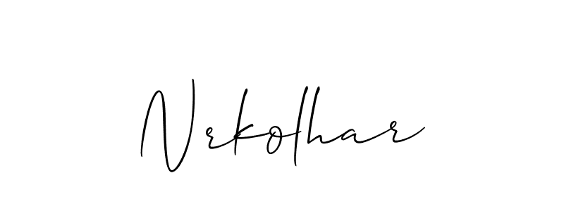 Allison_Script is a professional signature style that is perfect for those who want to add a touch of class to their signature. It is also a great choice for those who want to make their signature more unique. Get Nrkolhar name to fancy signature for free. Nrkolhar signature style 2 images and pictures png