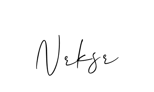 It looks lik you need a new signature style for name Nrksr. Design unique handwritten (Allison_Script) signature with our free signature maker in just a few clicks. Nrksr signature style 2 images and pictures png