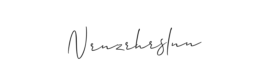 How to make Nrnzrhrslnn signature? Allison_Script is a professional autograph style. Create handwritten signature for Nrnzrhrslnn name. Nrnzrhrslnn signature style 2 images and pictures png