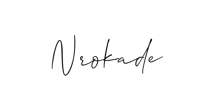 Use a signature maker to create a handwritten signature online. With this signature software, you can design (Allison_Script) your own signature for name Nrokade. Nrokade signature style 2 images and pictures png