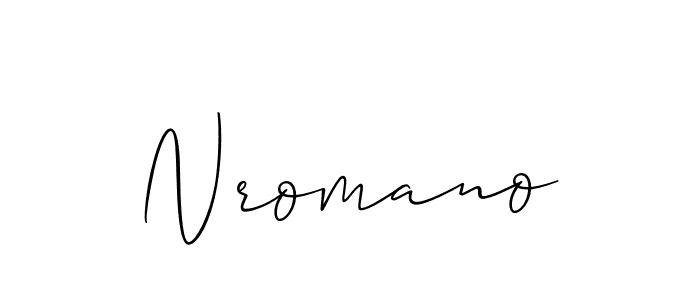 Nromano stylish signature style. Best Handwritten Sign (Allison_Script) for my name. Handwritten Signature Collection Ideas for my name Nromano. Nromano signature style 2 images and pictures png