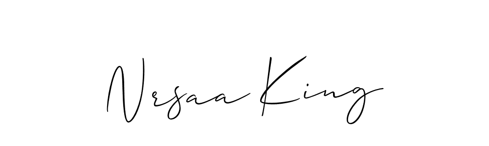 Allison_Script is a professional signature style that is perfect for those who want to add a touch of class to their signature. It is also a great choice for those who want to make their signature more unique. Get Nrsaa King name to fancy signature for free. Nrsaa King signature style 2 images and pictures png