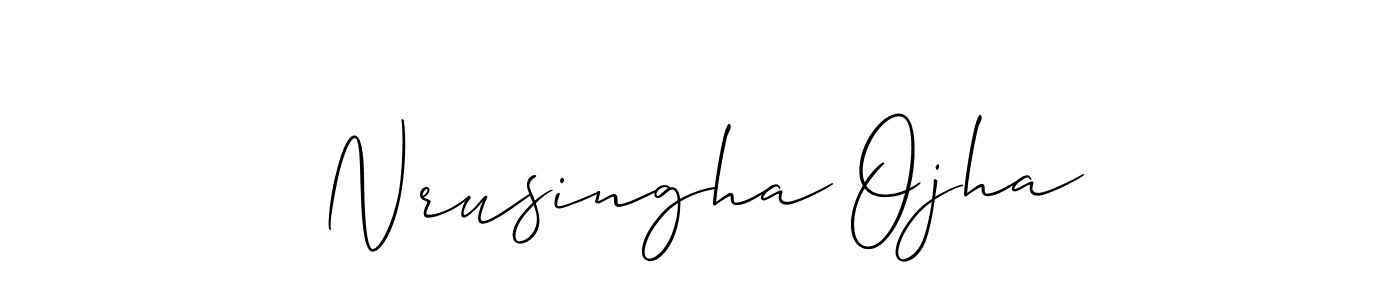 This is the best signature style for the Nrusingha Ojha name. Also you like these signature font (Allison_Script). Mix name signature. Nrusingha Ojha signature style 2 images and pictures png