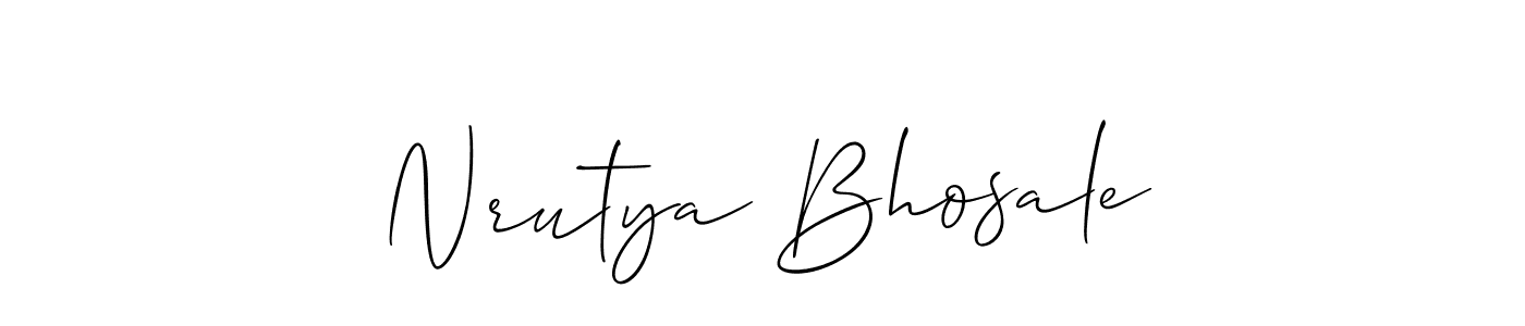 Similarly Allison_Script is the best handwritten signature design. Signature creator online .You can use it as an online autograph creator for name Nrutya Bhosale. Nrutya Bhosale signature style 2 images and pictures png