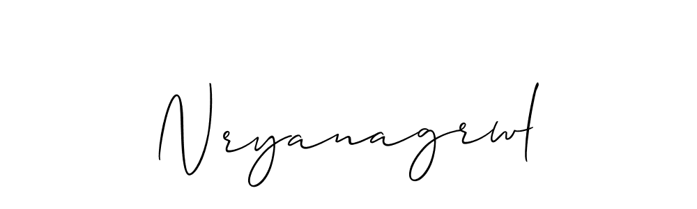 Make a beautiful signature design for name Nryanagrwl. With this signature (Allison_Script) style, you can create a handwritten signature for free. Nryanagrwl signature style 2 images and pictures png