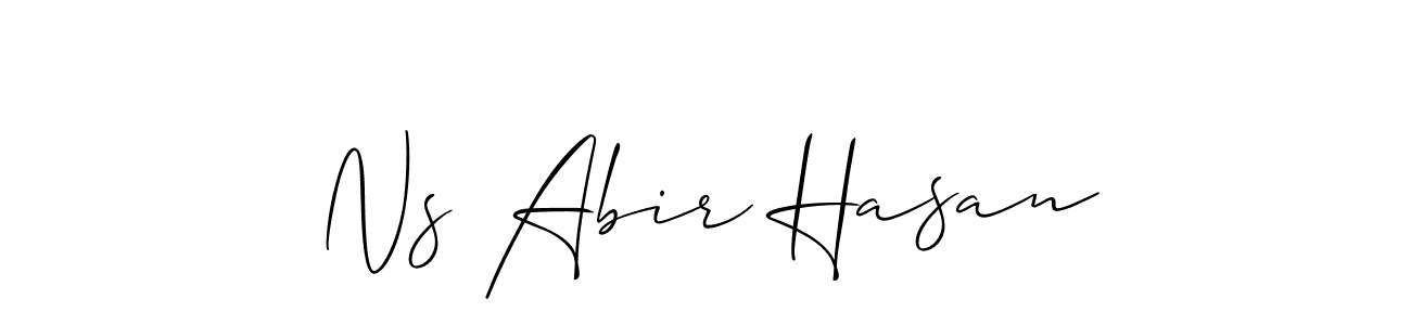 How to make Ns Abir Hasan name signature. Use Allison_Script style for creating short signs online. This is the latest handwritten sign. Ns Abir Hasan signature style 2 images and pictures png