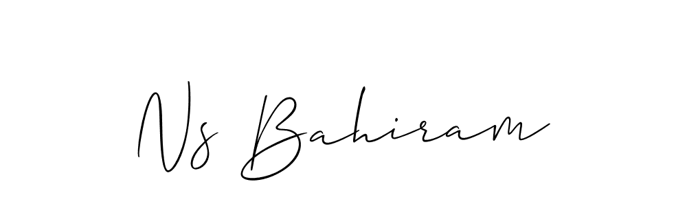 Design your own signature with our free online signature maker. With this signature software, you can create a handwritten (Allison_Script) signature for name Ns Bahiram. Ns Bahiram signature style 2 images and pictures png