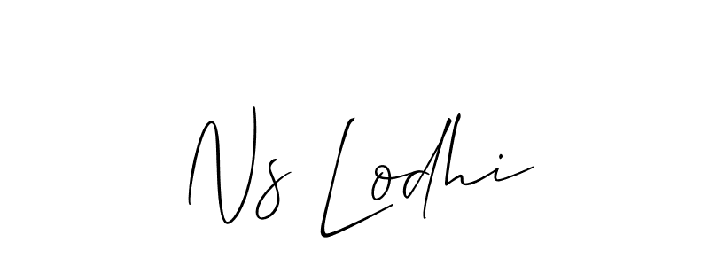 Create a beautiful signature design for name Ns Lodhi. With this signature (Allison_Script) fonts, you can make a handwritten signature for free. Ns Lodhi signature style 2 images and pictures png