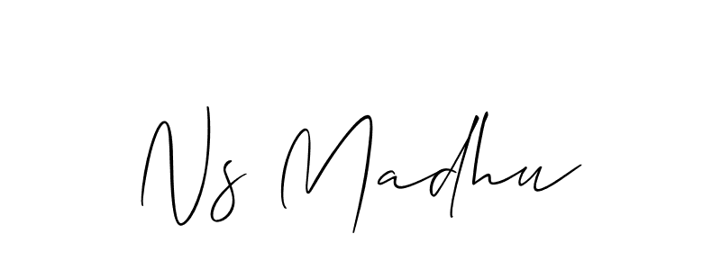 Make a short Ns Madhu signature style. Manage your documents anywhere anytime using Allison_Script. Create and add eSignatures, submit forms, share and send files easily. Ns Madhu signature style 2 images and pictures png
