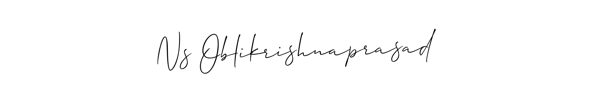 How to make Ns Oblikrishnaprasad name signature. Use Allison_Script style for creating short signs online. This is the latest handwritten sign. Ns Oblikrishnaprasad signature style 2 images and pictures png