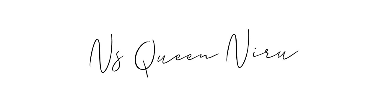 Make a beautiful signature design for name Ns Queen Niru. With this signature (Allison_Script) style, you can create a handwritten signature for free. Ns Queen Niru signature style 2 images and pictures png