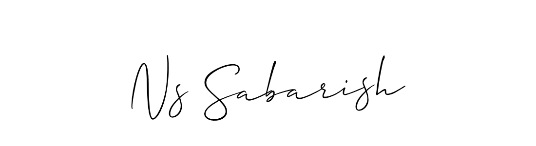 The best way (Allison_Script) to make a short signature is to pick only two or three words in your name. The name Ns Sabarish include a total of six letters. For converting this name. Ns Sabarish signature style 2 images and pictures png